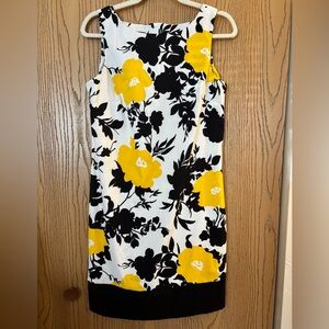 AB Studio Floral Black and Yellow Dress